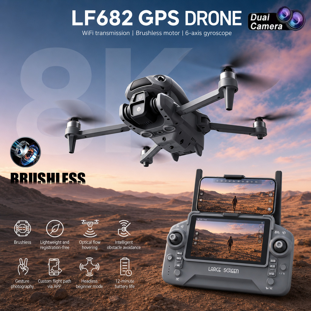 Drone Photogrammetry - New LF682 Drone 8K Dual Camera