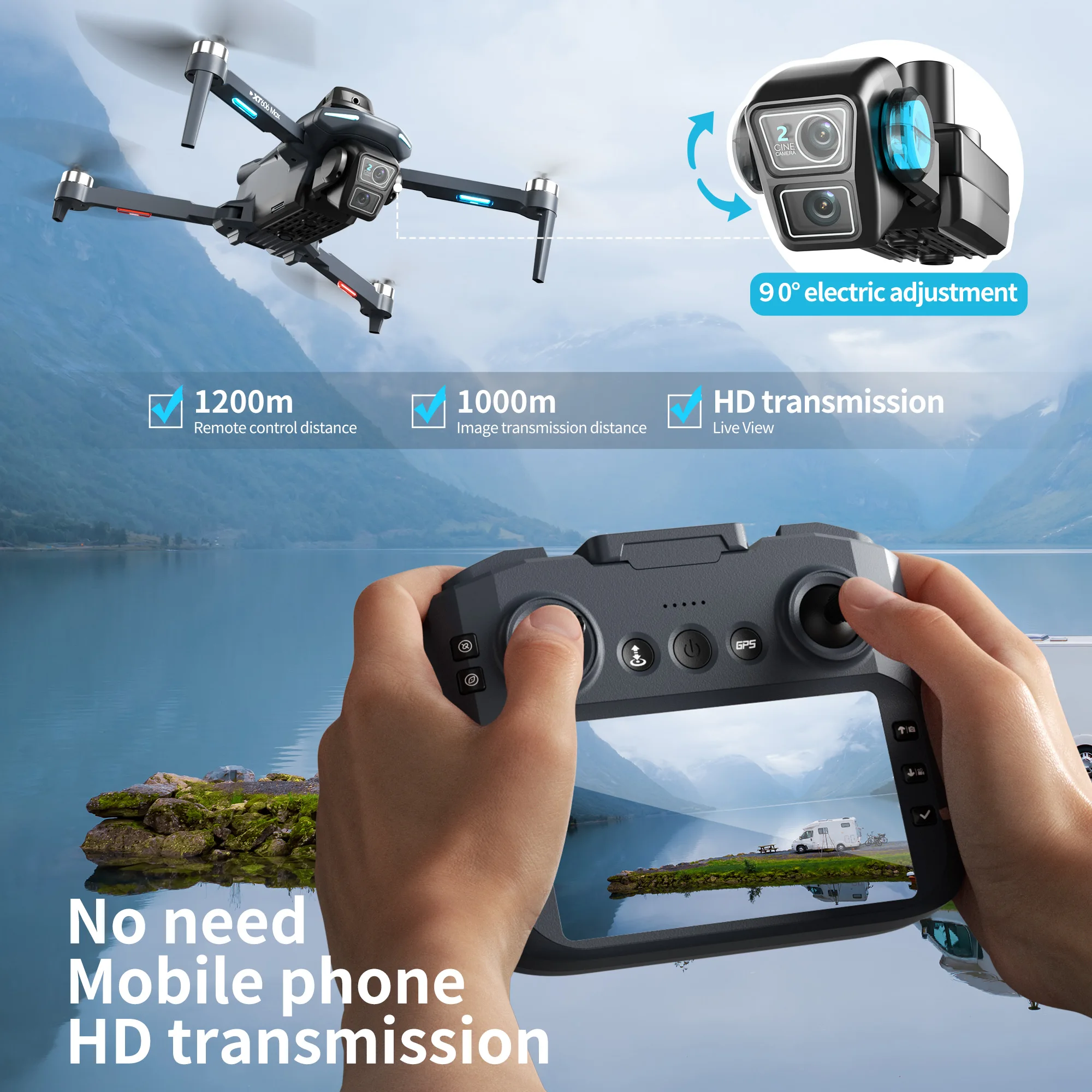 Original XT606 MAX GPS Drone 4 - Drone Photogrammetry review and price
